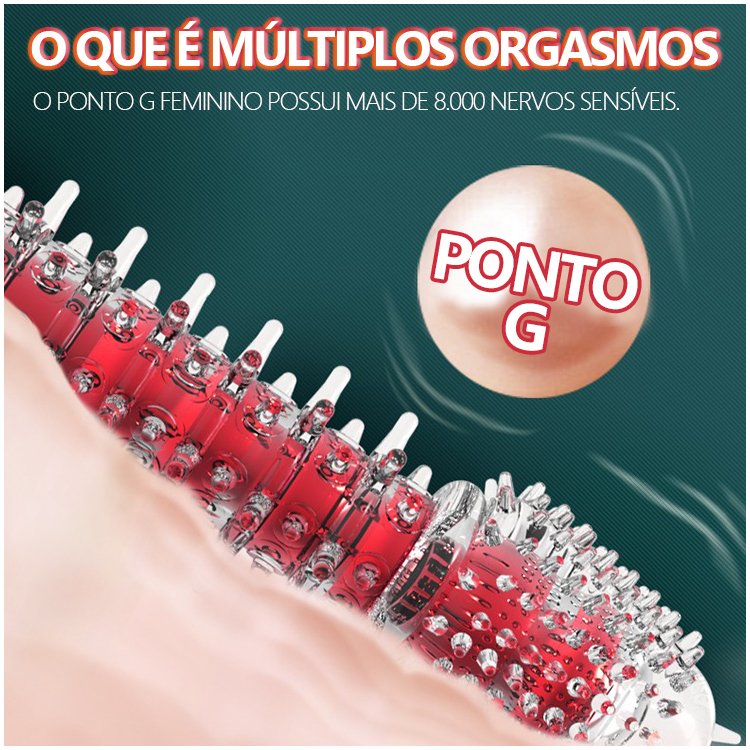 Vibrador Multi-texturizado com 20 Modos – Design Realístico de Glans, À Pilha, à Prova d'Água