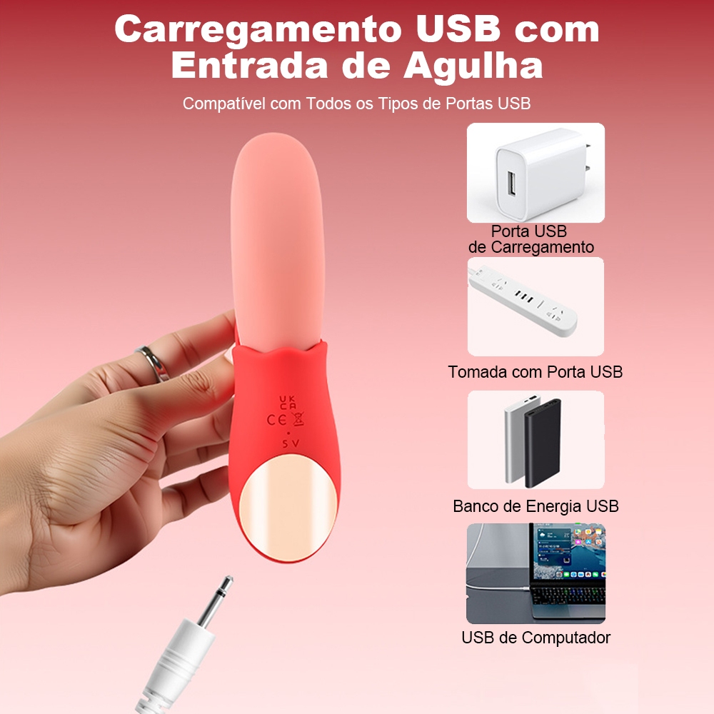 Lambendo e Vibrando Vibrador Sexual Femininos 3 em 1 vibração e Sucção Formato de Língua 17.5*7.8 cm