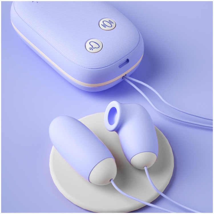 Vibrador Duplo com Sucção e Vibração – Estojo Magnético, 12 Modos