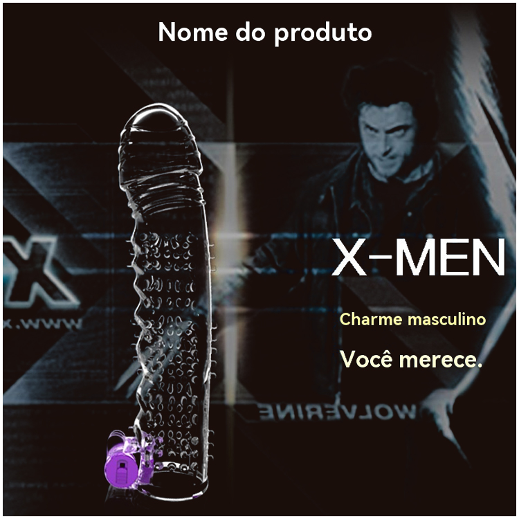 Capa Peniana com Vibração e Textura – Transparente, com Salientes e Motor