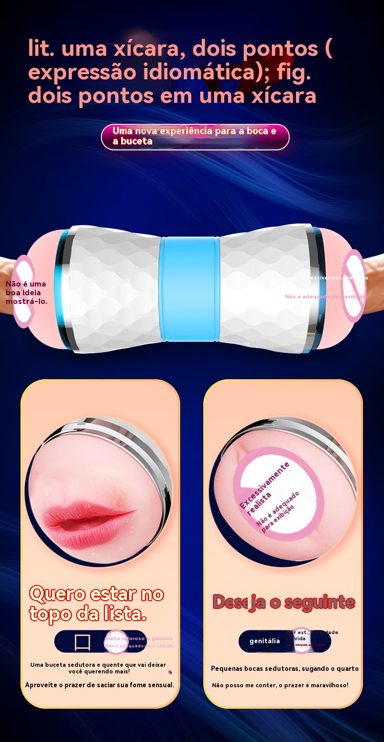 Masturbador Masculino 4D com Duplo Canal