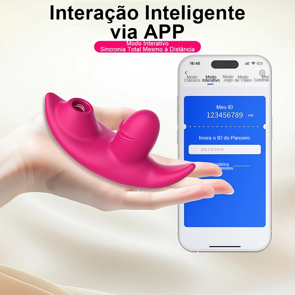 Vibrador de Casal APP Bluetooth Recarregável à Prova D’água Silicone Macio Vibração Forte Silencioso