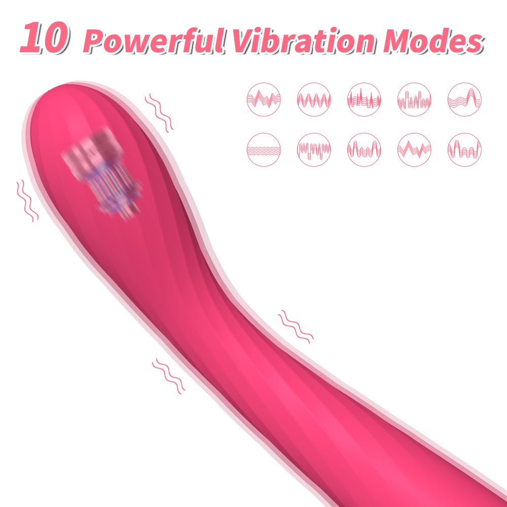 Vibrador Ponto G e Clitóris Recarregável com 10 Modos de Vibração