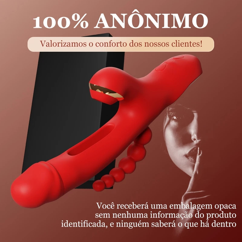 Vibrador Feminino com Sucção e Vibração – Tripla Estimulação, Potente e Discreto