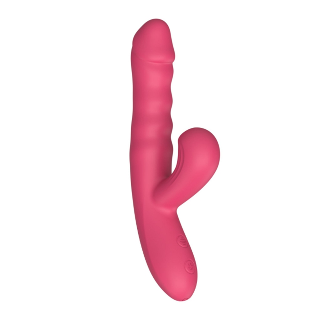 Vibrador com Sucção e Vibração 10 Modos Telescópico Recarregável Silicone Macio Impermeável Estimulador Feminino