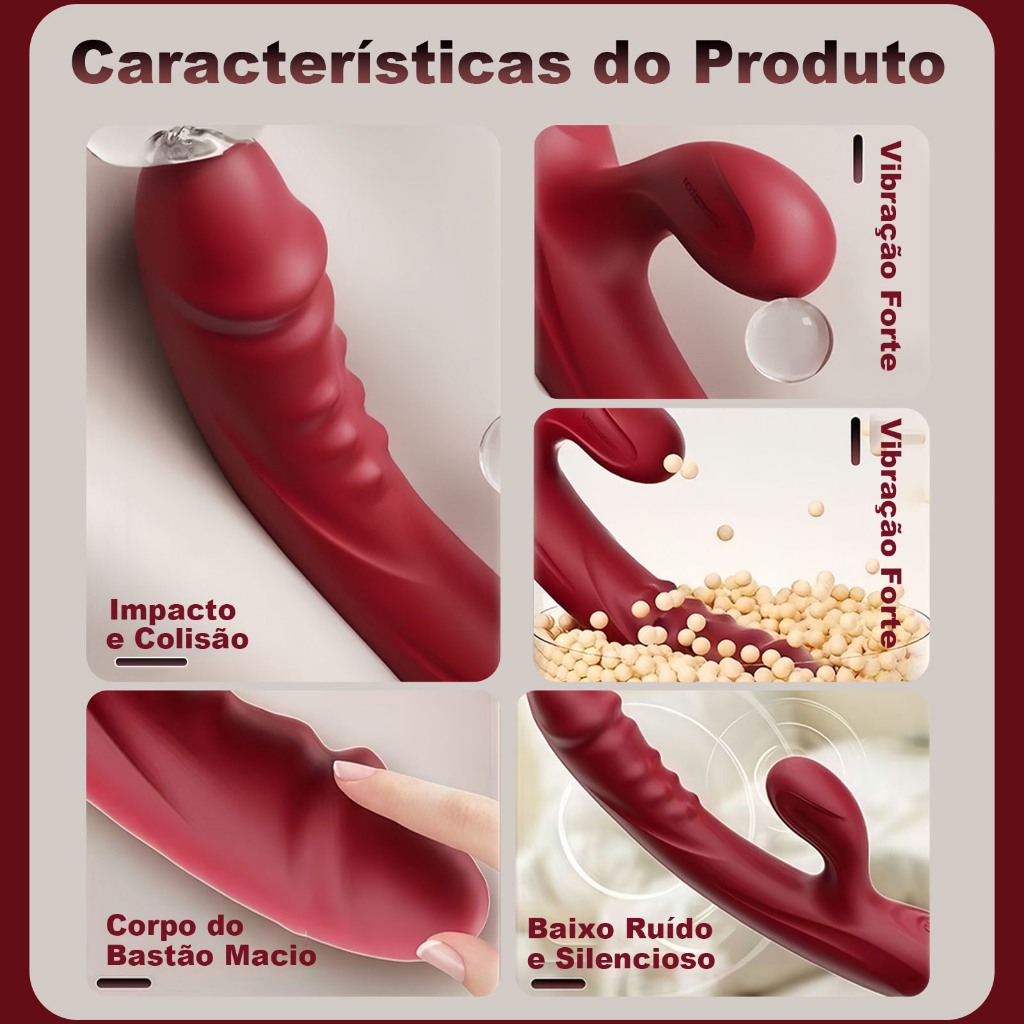 Vibrador Dupla Vibração Ponto G | Massageador Realista Modos Diversos Feminino