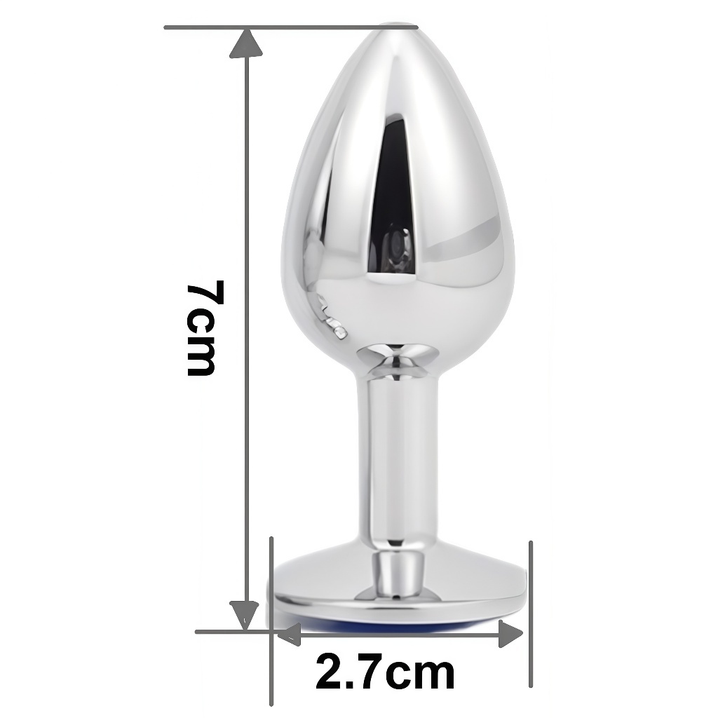 Kit Plug Anal e Vaginal Dilatador Sex shop Aço Inox com Joia na Base Tamanhos P, M e G