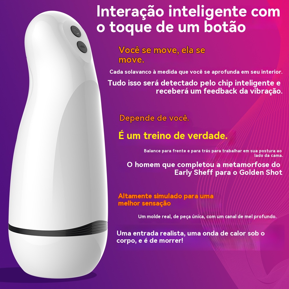 Masturbador Masculino Inteligente com Vibração Interativa – 10 Modos, USB