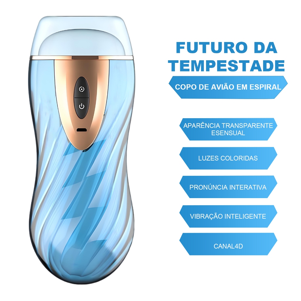 Masturbador Masculino Interativo · 8 Modos de Vibração ·Canal Textura Realista · Recarregável USB
