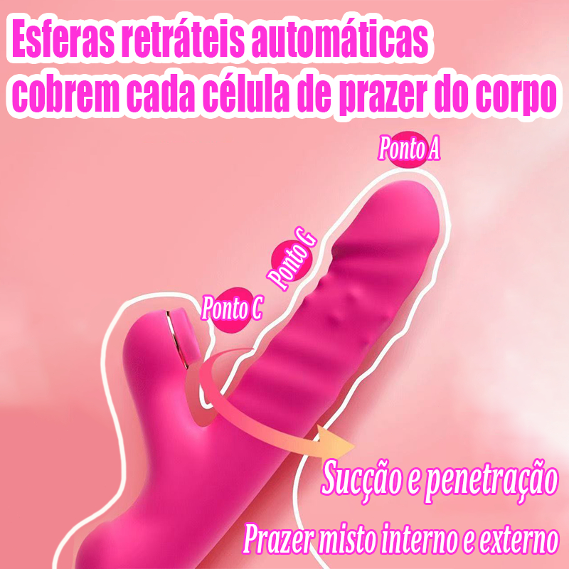 Vibrador silencioso com sucção, balanço e extensão – orgasmo garantido