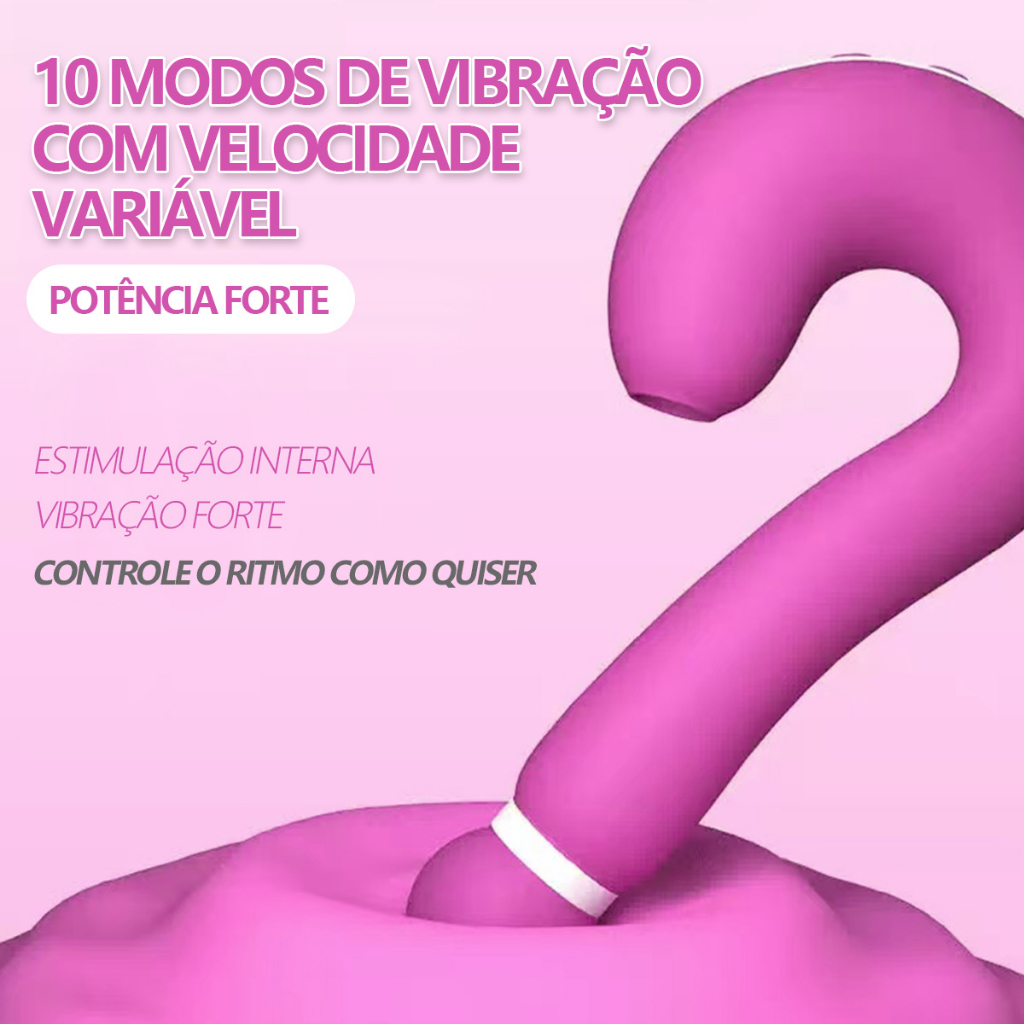 Vibrador Feminino 2 em 1 Sucção & Vibração Potente |10 Modos de Vibração | 100% Impermeável