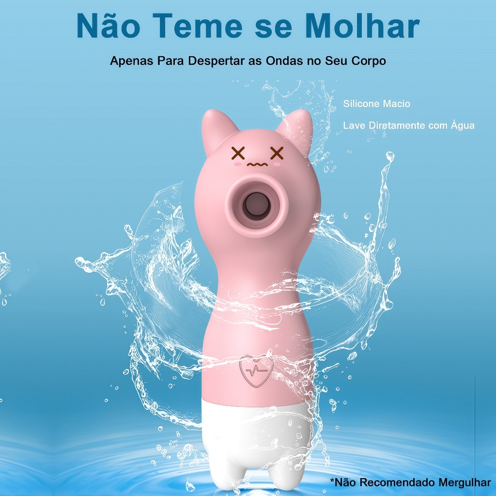 Vibrador Gatinho Sugador de Clitóris · Sucção + Vibração · 12 Modos · USB Recarregável · Silencioso