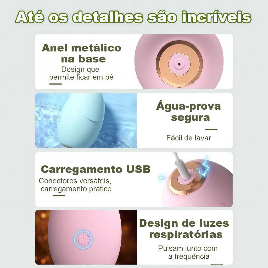 Vibrador Discreto em Formato de Animal · 10 Modos · USB · Silicone Macio · Silencioso e Portátil