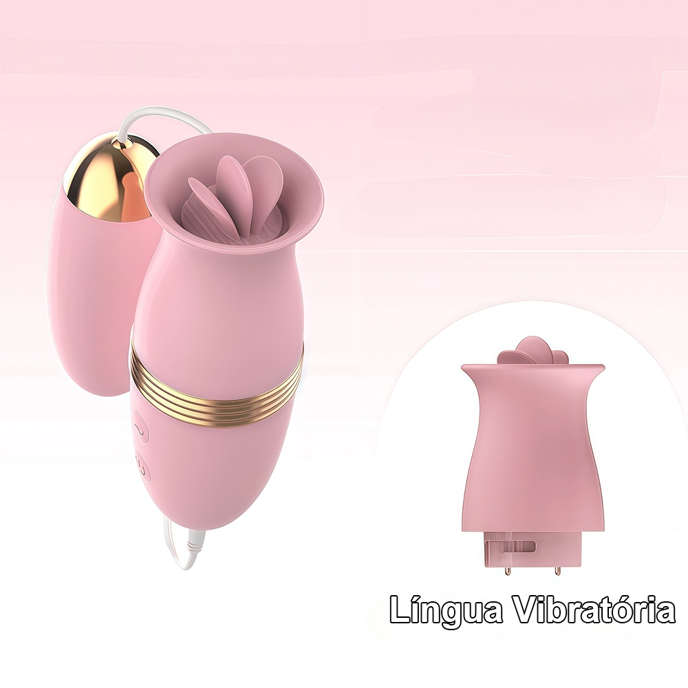 Ovo Vibratório Feminino 2 em 1 · 6 Modos Potentes · USB Recarregável · Prazer Discreto e Intenso