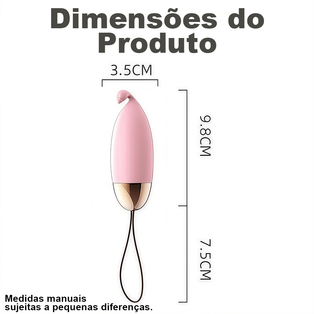 Ovo Vibratório com Cordão · 10 Vibrações · Controle por Botão · Silencioso