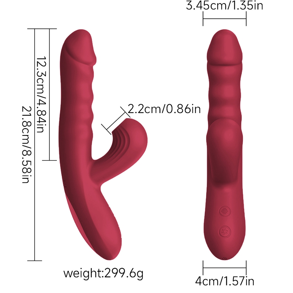 Vibrador Recarregável com 10 Modos Intensos · Estímulo Duplo G-Spot e Clitóris · Rotativo e Retrátil