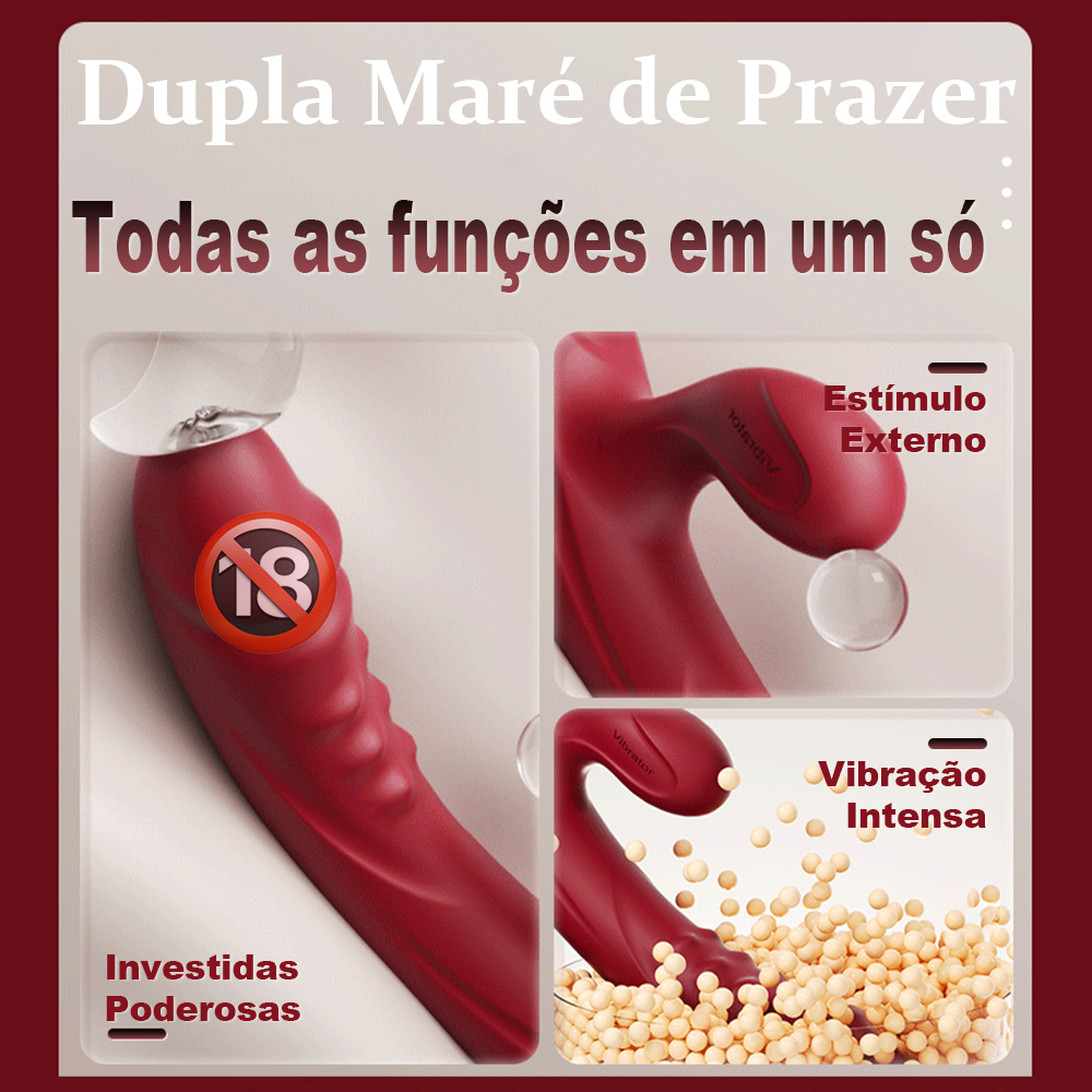 Vibrador Feminino 2 em 1 Sucção e Vibração · Silencioso · Recarregável · À Prova d’Água · Sex Shop