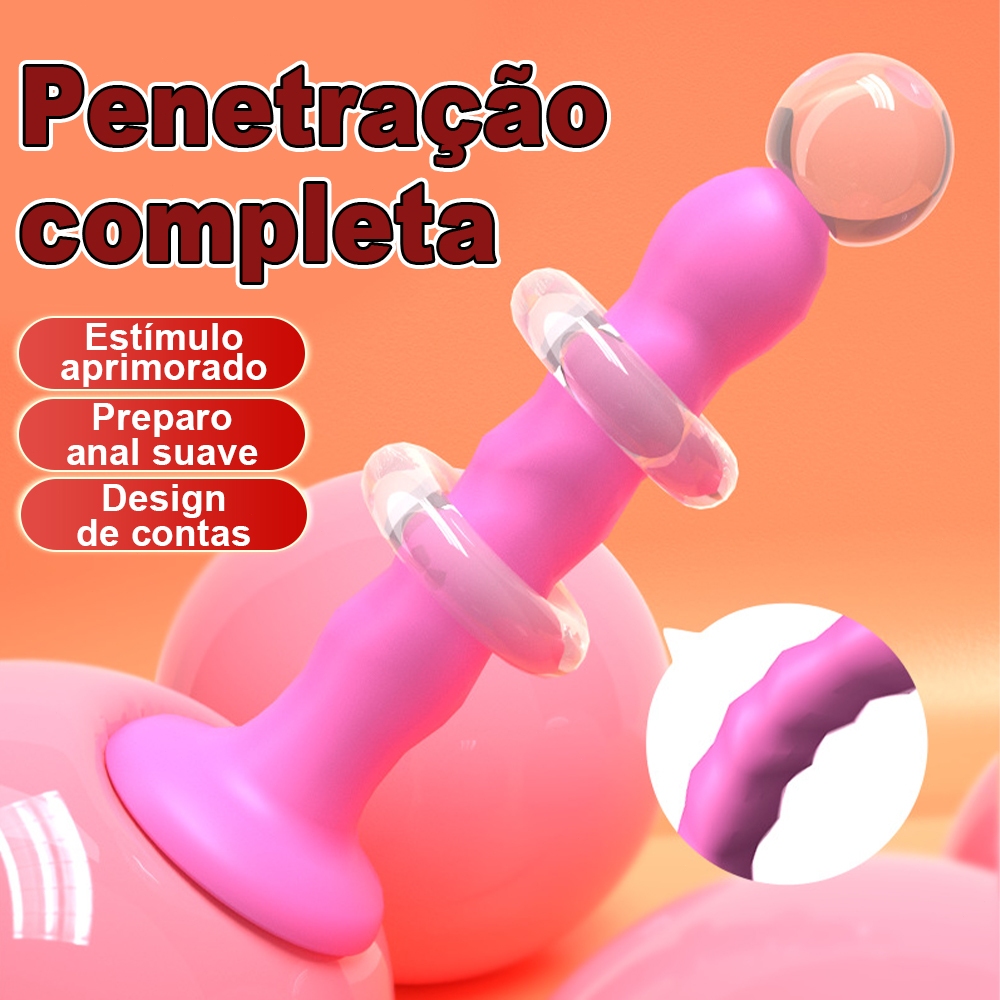 Contas Anais de Silicone Macias Plug Anal com Esferas Estímulo Progressivo Fácil de Inserir para Iniciantes