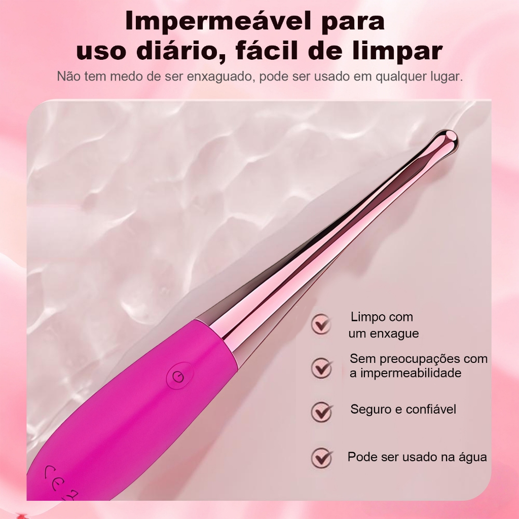 Vibrador Feminino 4 em 1 Recarregável Clitóris Varinha Mágica, Ponto G 12 Modos de Vibração Potentes