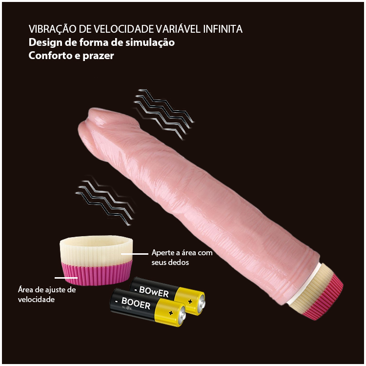 Vibrador Realístico Rotativo 360° 
