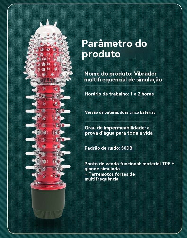Vibrador Multi-texturizado com 20 Modos – Design Realístico de Glans, À Pilha, à Prova d'Água