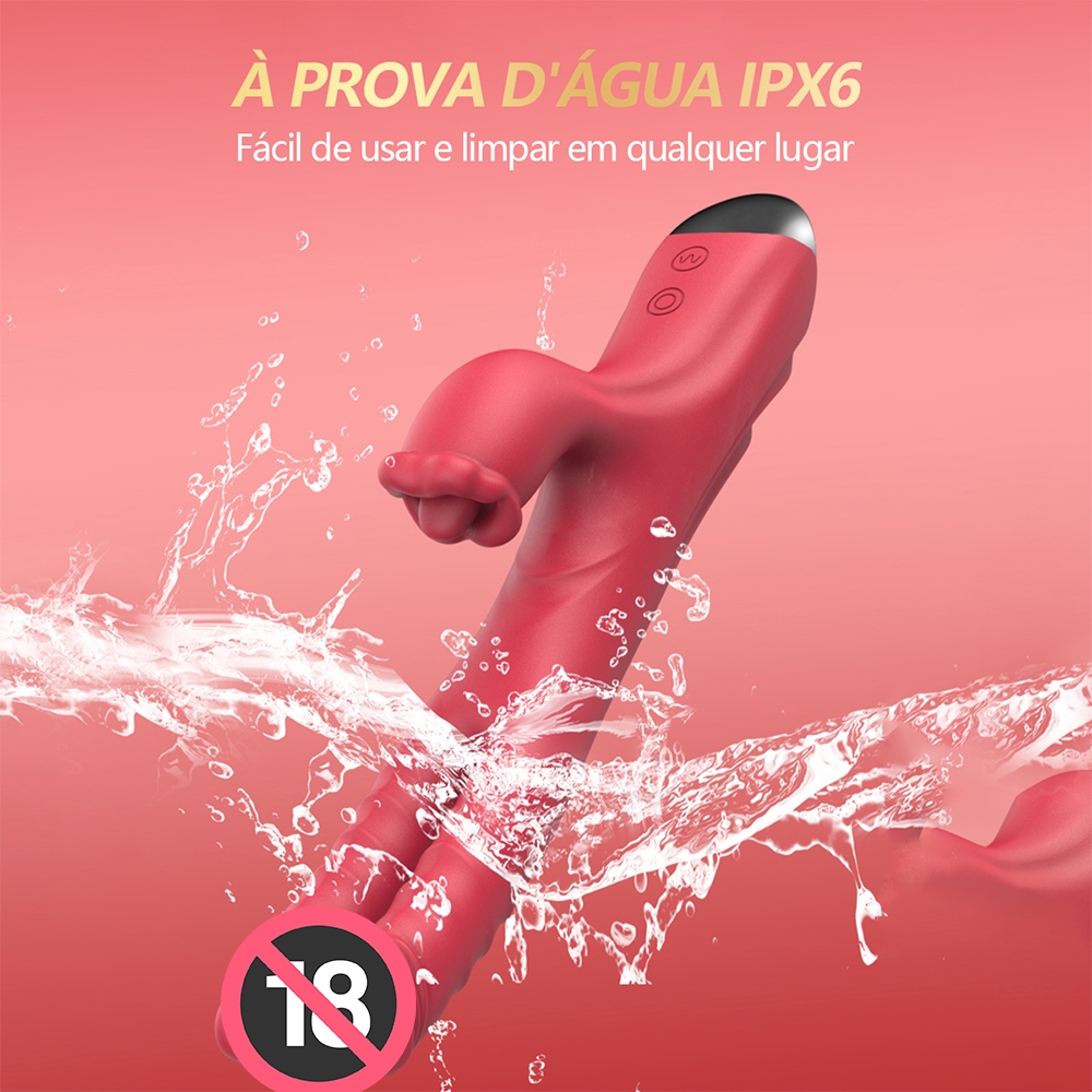 Vibrador Duplo Realista Recarregável – Silicone Macio e Silencioso