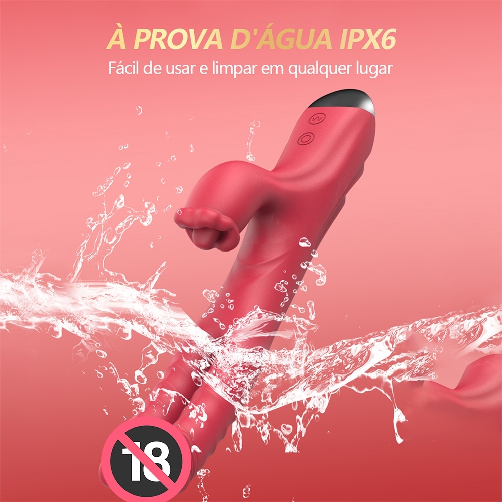 Vibrador Duplo Realista Recarregável – Silicone Macio e Silencioso