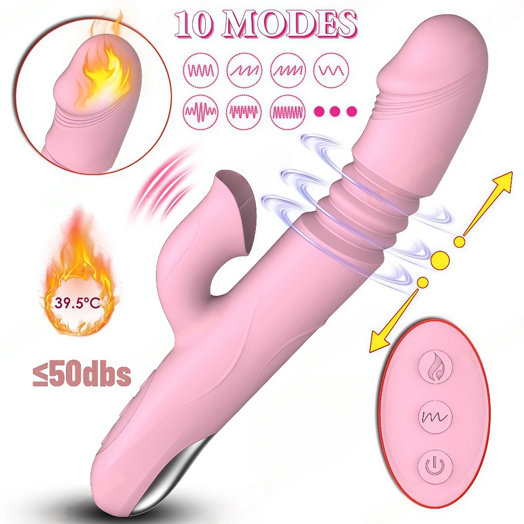 Vibrador Ponto G Luxo função de Telescópico Funciona vai e vem 10 modos de vibração