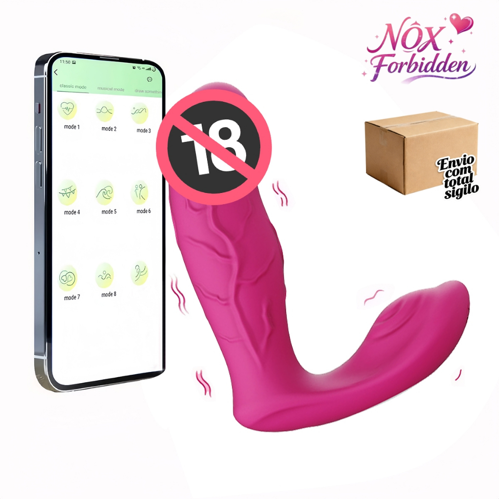 Calcinha Vibratória Bluetooth · APP Controle · Modos Intensos · Silenciosa e Privada Controle Remoto