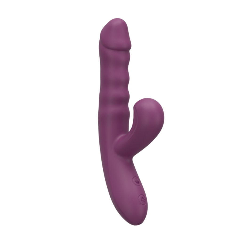 Vibrador com Sucção e Vibração 10 Modos Telescópico Recarregável Silicone Macio Impermeável Estimulador Feminino