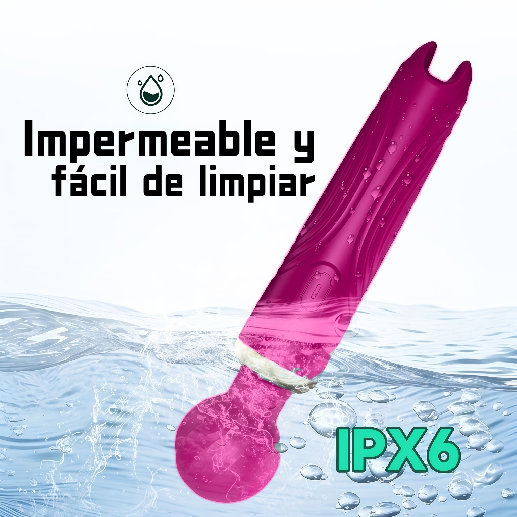 Vibrador Mágico Duplo Recarregável de Luxo com 10 Modos de Vibração Estimulante