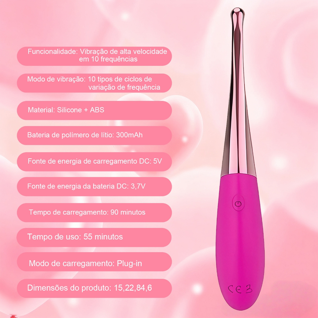 Vibrador Feminino 4 em 1 Recarregável Clitóris Varinha Mágica, Ponto G 12 Modos de Vibração Potentes