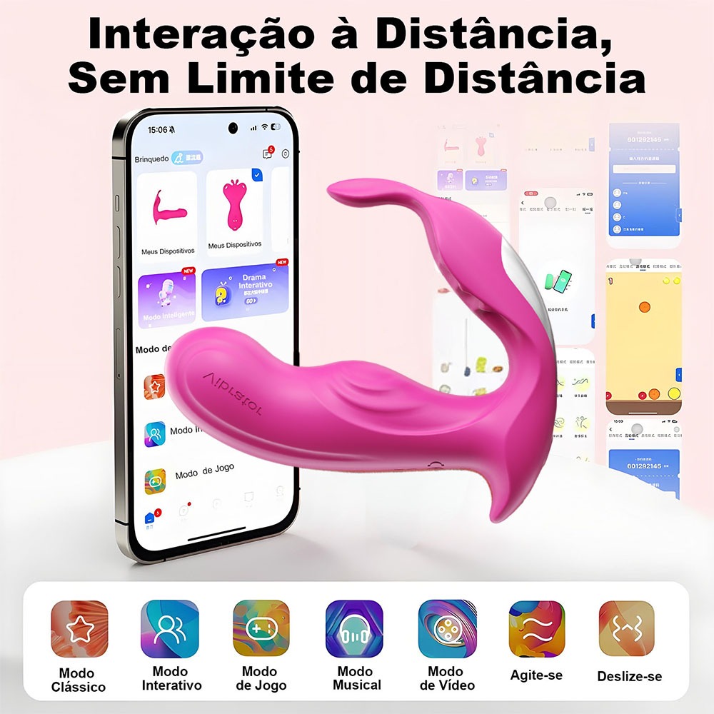 Vibrador Feminino Discreto com Controle APP · Vibração Potente & Silencioso · 10 Modos de Vibração