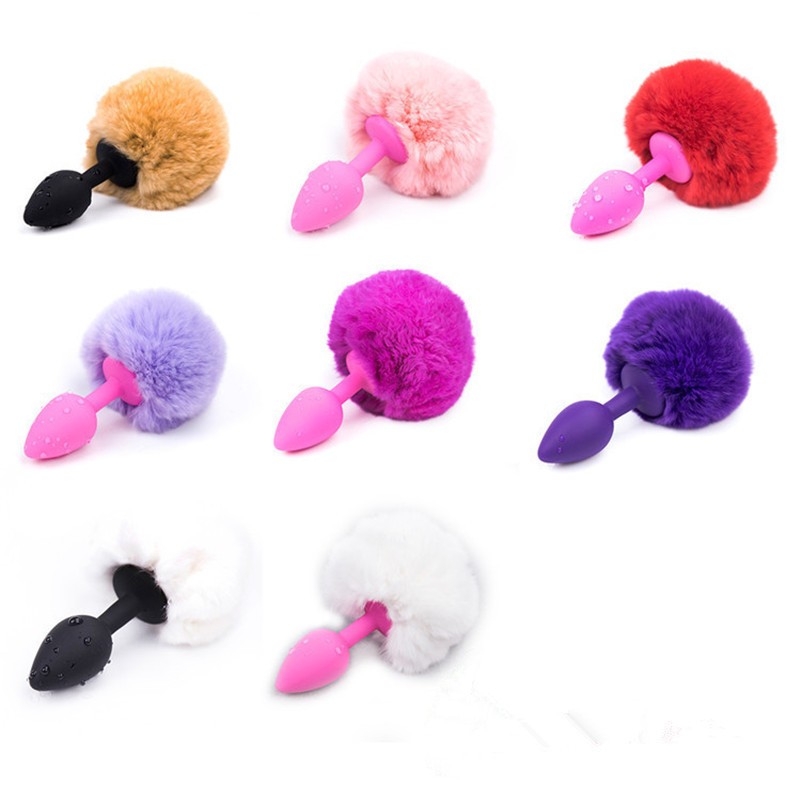 Plug Anal Silicone • Pompom Decorativo • P/M/G Sex Shop