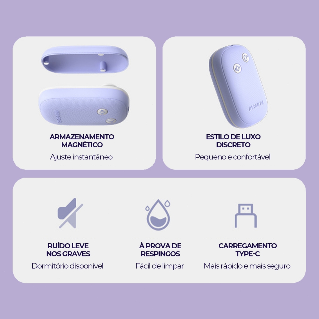 Vibrador Duplo 2 em 1 – Sucção + Vibração, 12 Modos, USB-C, Silencioso, 2 Cores
