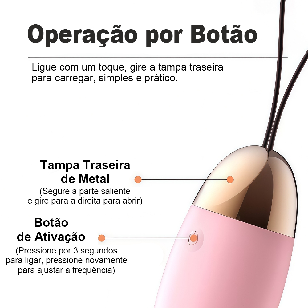 Ovo Vibratório com Cordão · 10 Vibrações · Controle por Botão · Silencioso