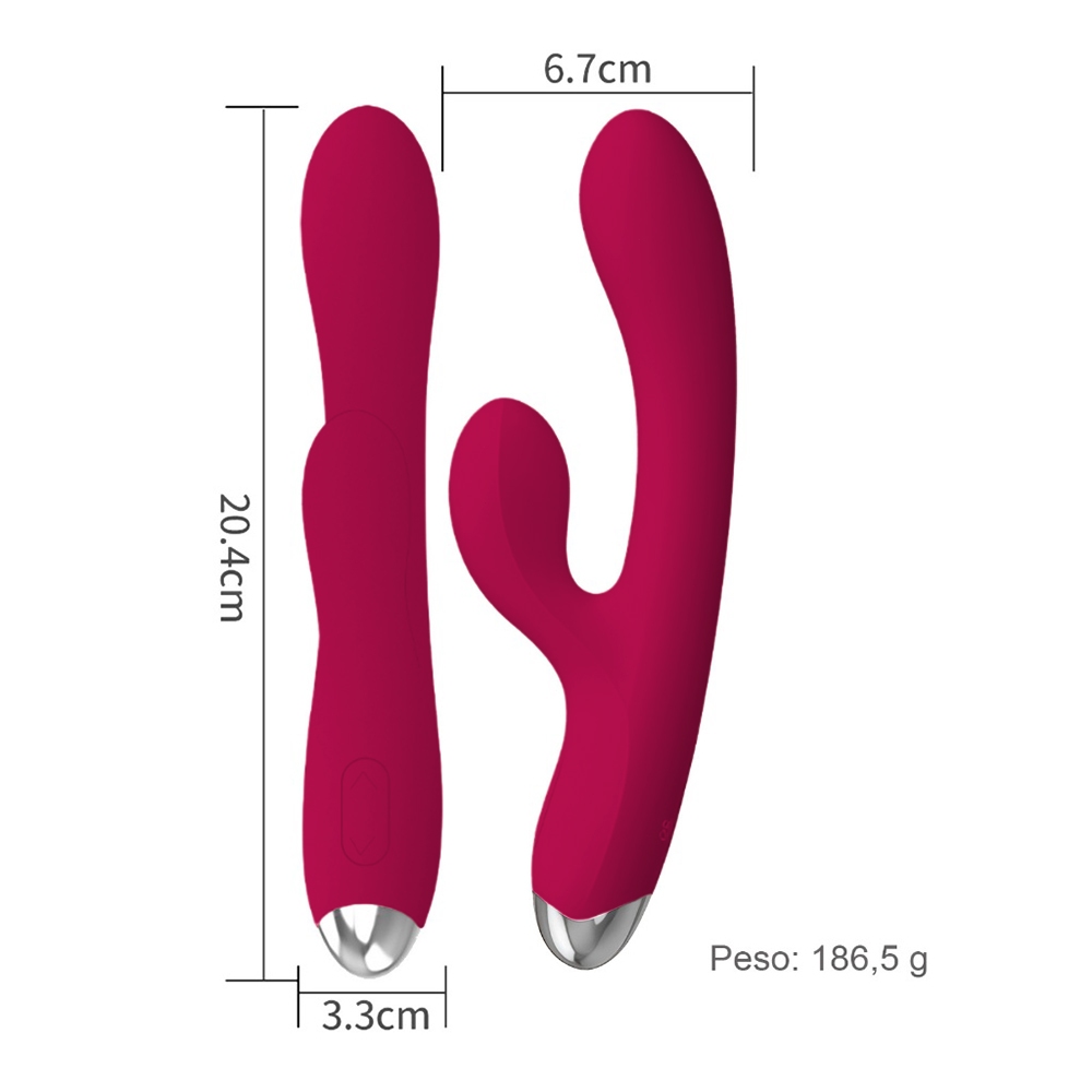 Vibrador Duplo G-Spot Quente – 10 Modos Intensos, Vibração Poderosa para Prazer Explosivo a Dois