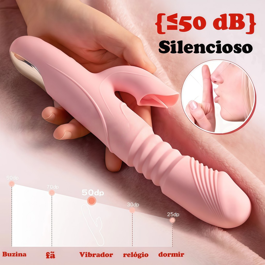 Vibrador Ponto G Luxo função de Telescópico Funciona vai e vem 10 modos de vibração