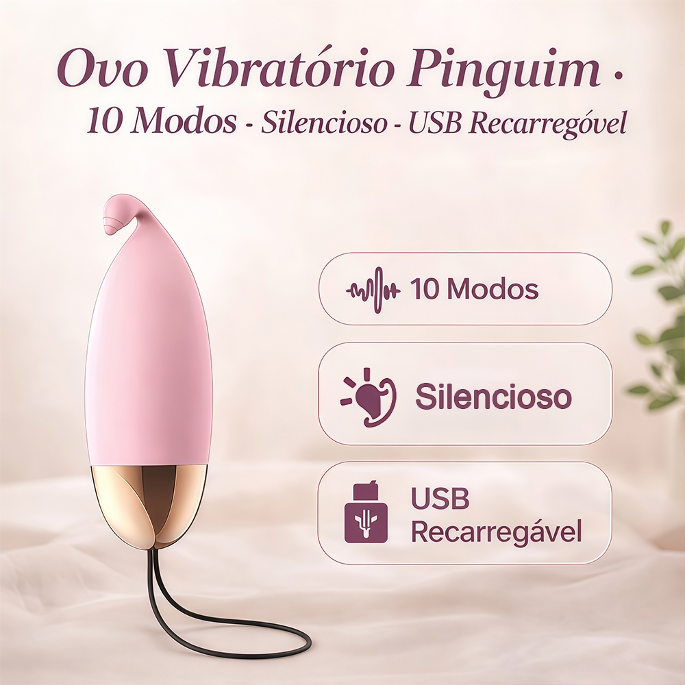Ovo Vibratório com Cordão · 10 Vibrações · Controle por Botão · Silencioso