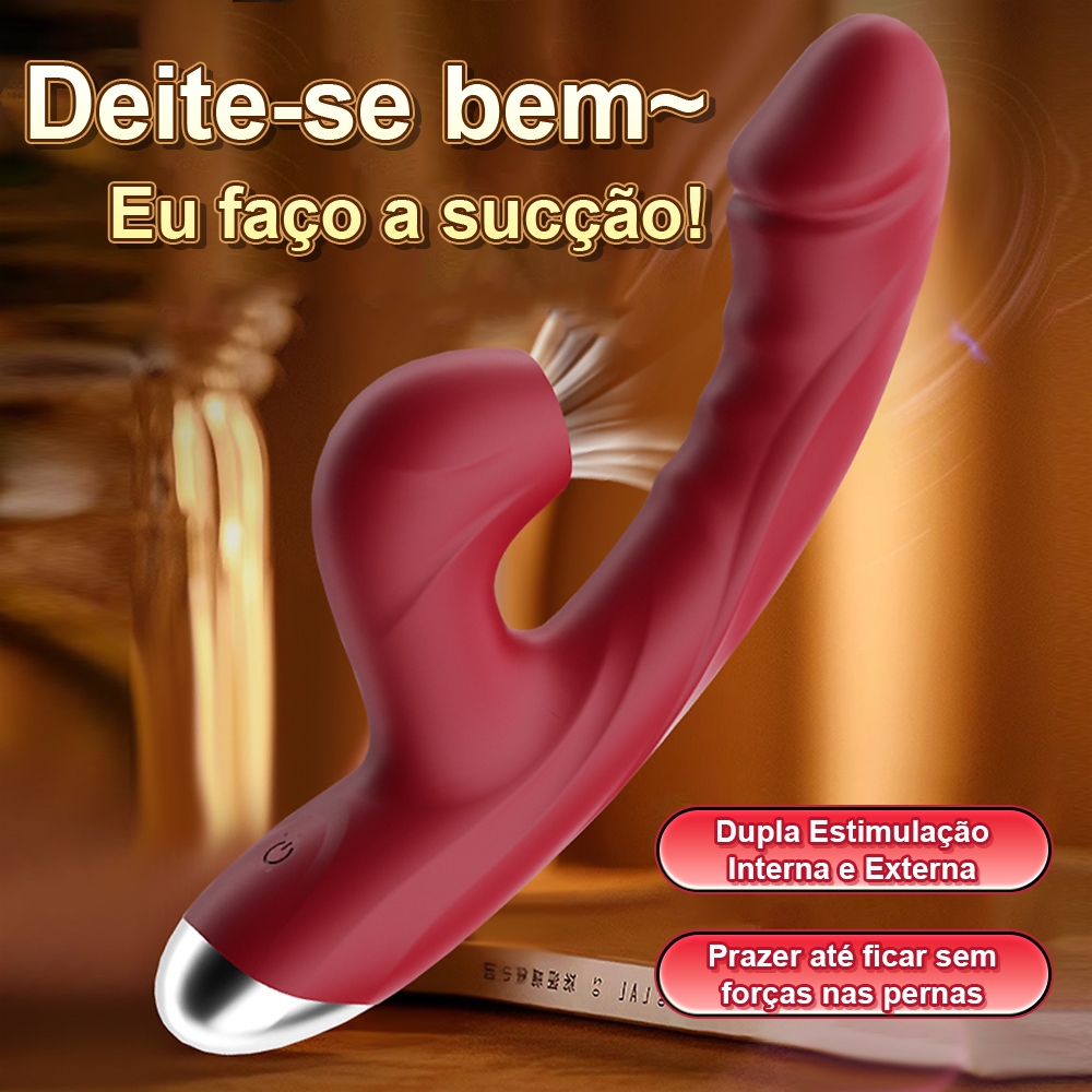 Vibrador Duplo Prazer G-Spot + Estimulador Clitoriano · Massageador Feminino Erótico Orgasmo Intenso