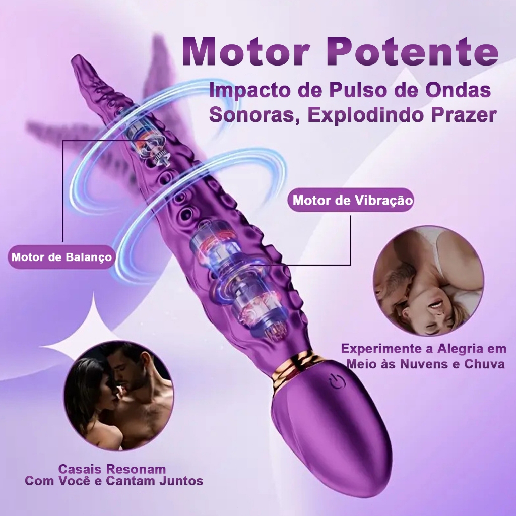 Vibrador Tentáculo 2 Em 1 Equilíbrio E Vibração · Silício Suave Poderoso Discreto Sexyshop