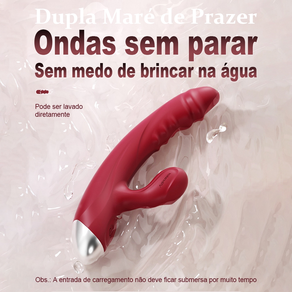 Vibrador Duplo Prazer Ponto G com Estimulador Sugador Clitoriano