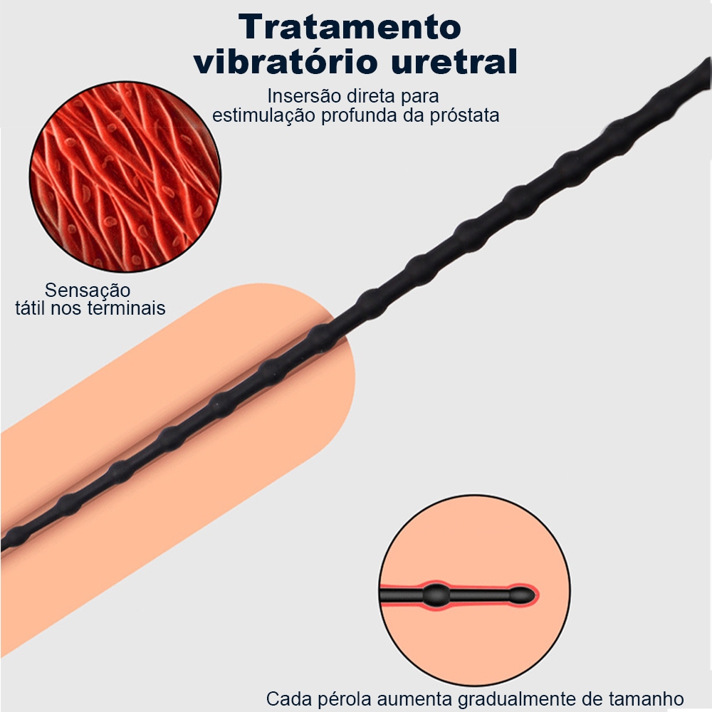 Plug Uretral Masculino Vibratório  Expansão, Estímulo e Sensação Intensa do Pênis