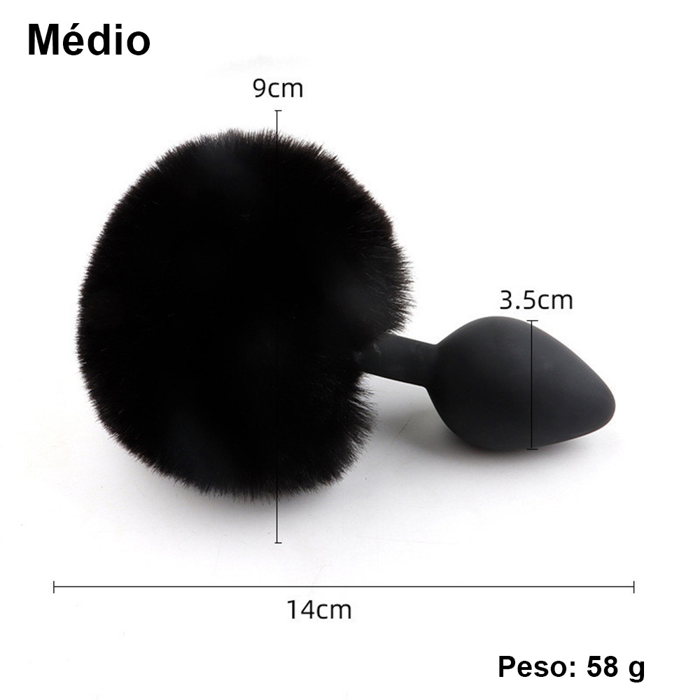 Plug Anal Silicone • Pompom Decorativo • P/M/G Sex Shop