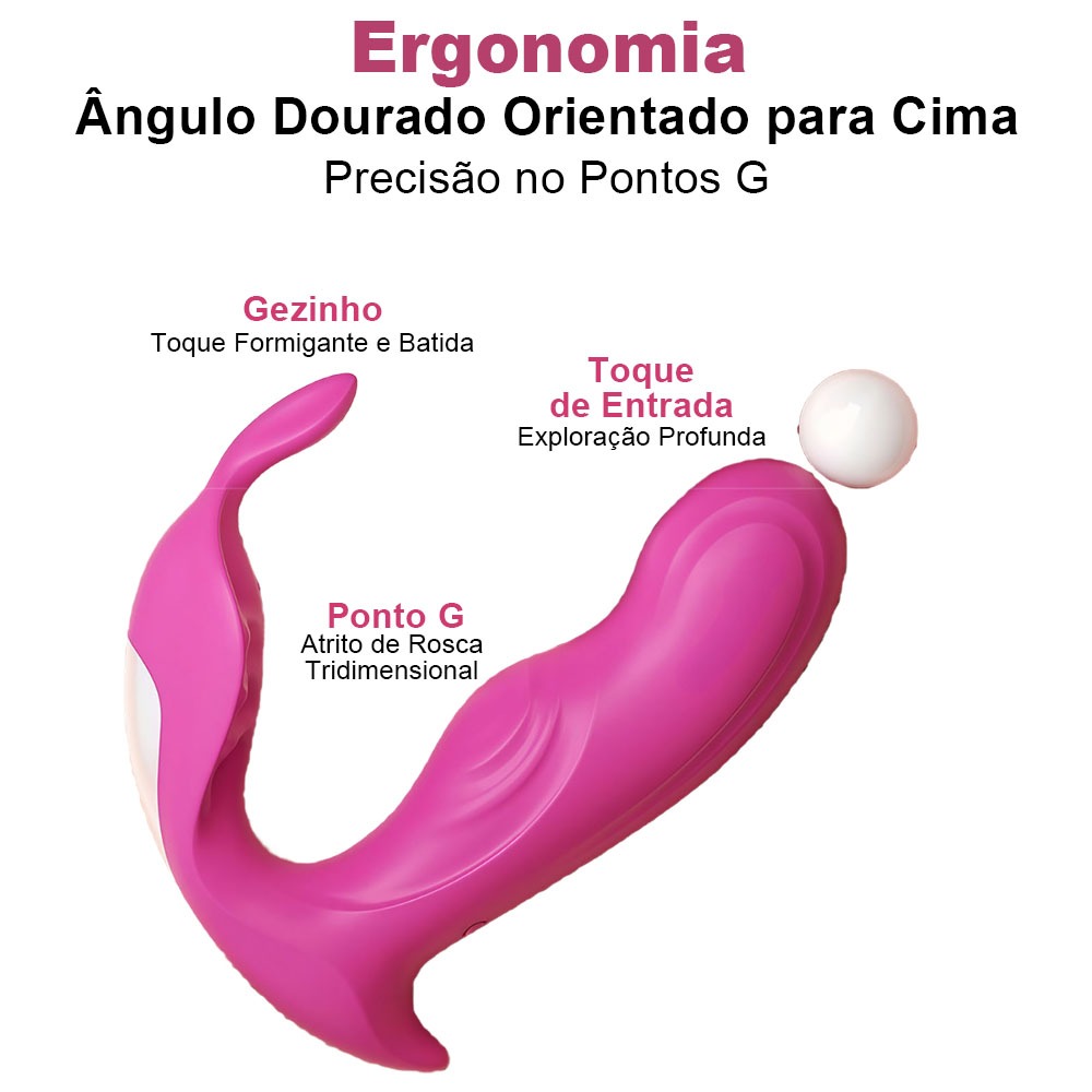 Vibrador Feminino Ponto G Recarregável com Controle Remoto via App, Vibração Forte Silenciosa