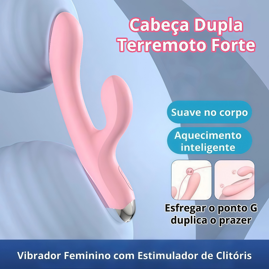 Vibrador Duplo G-Spot Quente – 10 Modos Intensos, Vibração Poderosa para Prazer Explosivo a Dois