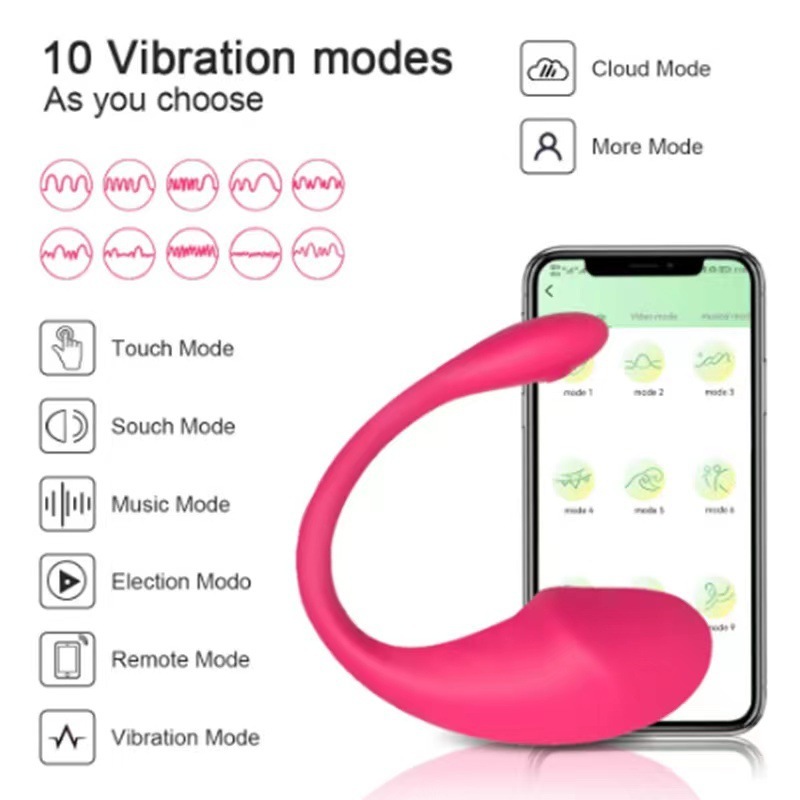 Vibrador Bluetooth Controle no celular a Distância via App;Recarregável via usb TD-MUSICA