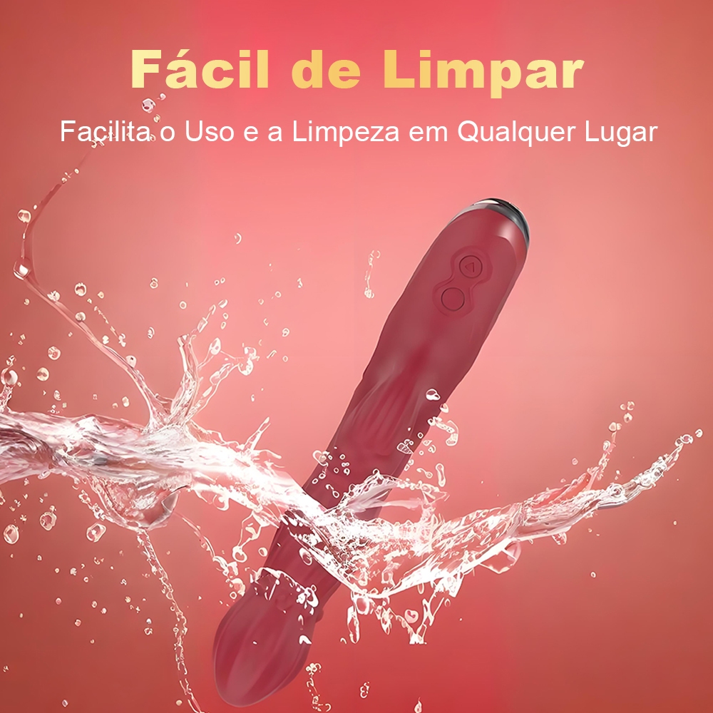 【Novo🔥】Vibrador Feminino 3 em 1 Luxo Rotação 360° Dupla Vibração USB Recarregável Silencioso