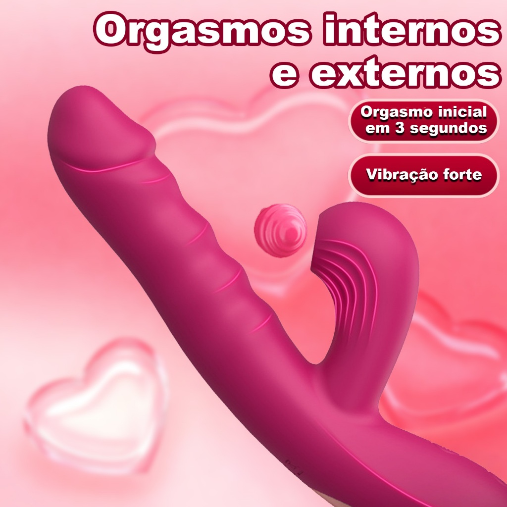 Vibrador Recarregável com 10 Modos Intensos · Estímulo Duplo G-Spot e Clitóris · Rotativo e Retrátil