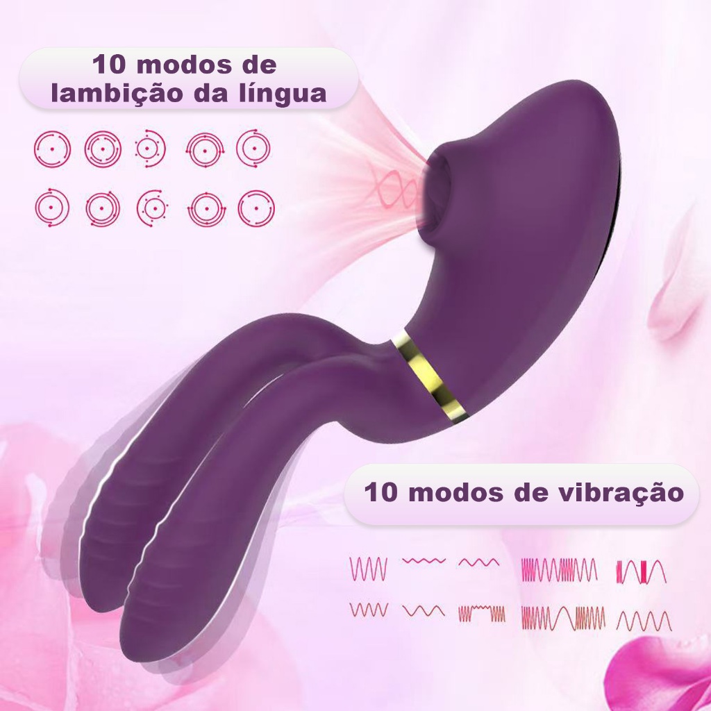 Vibrador recarregável estimulador de clitóris chupador G spot oral vaginal